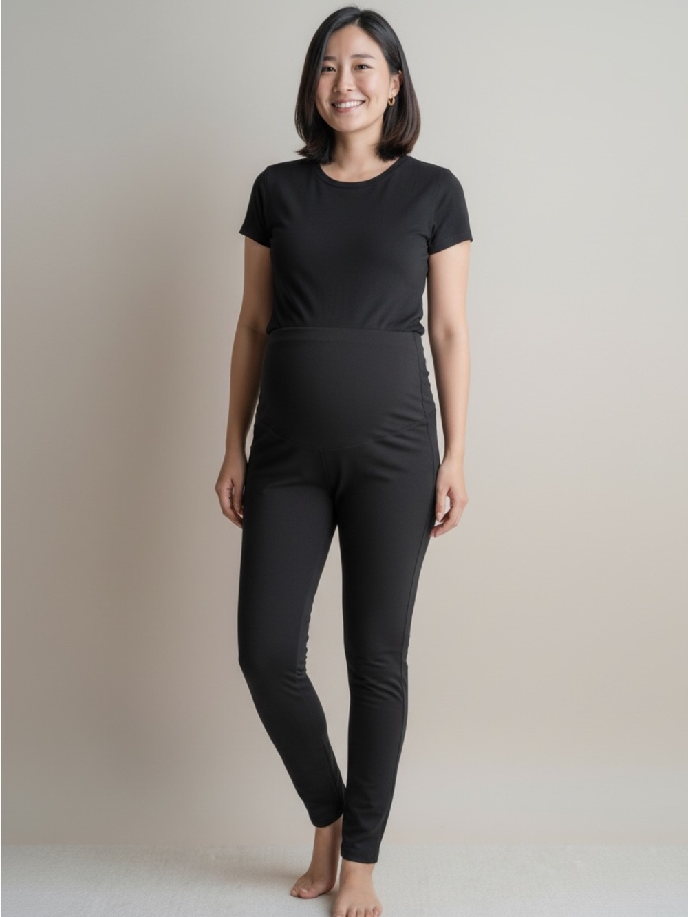 Old Navy Maternity Black Full Length Leggings Size Medium w Belly support